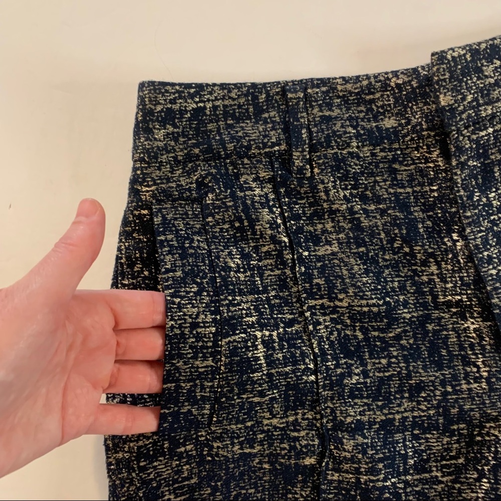 Madewell Broadway & Broome Navy Gold Metallic Shorts - Picture 4 of 8